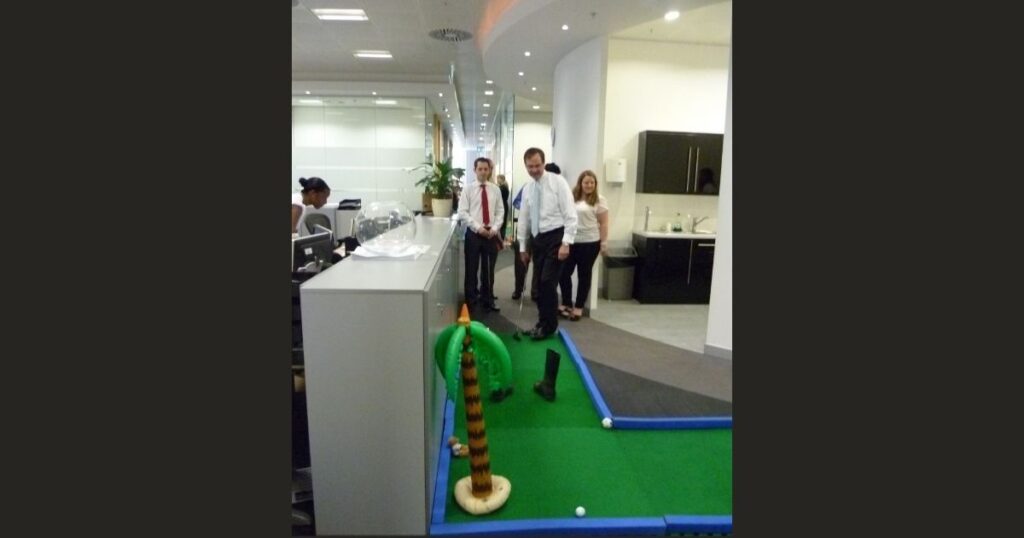 Indoor Mini Golf banish the office boredom!