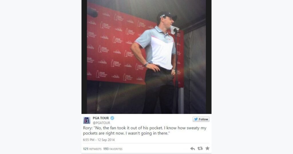 McIlroy hits hole in one in spectators pocket