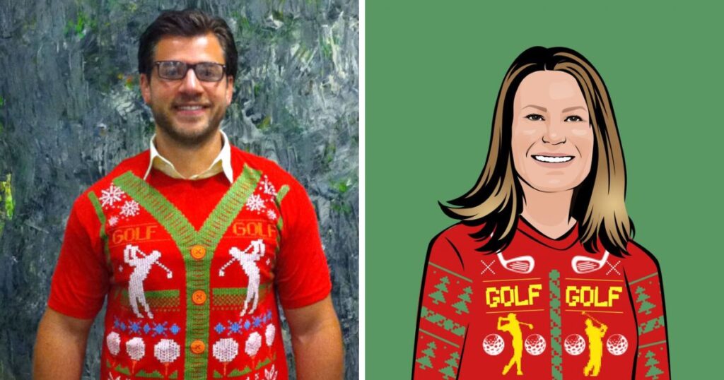 Golf Christmas Sweaters for Christmas Jumper Day 2015