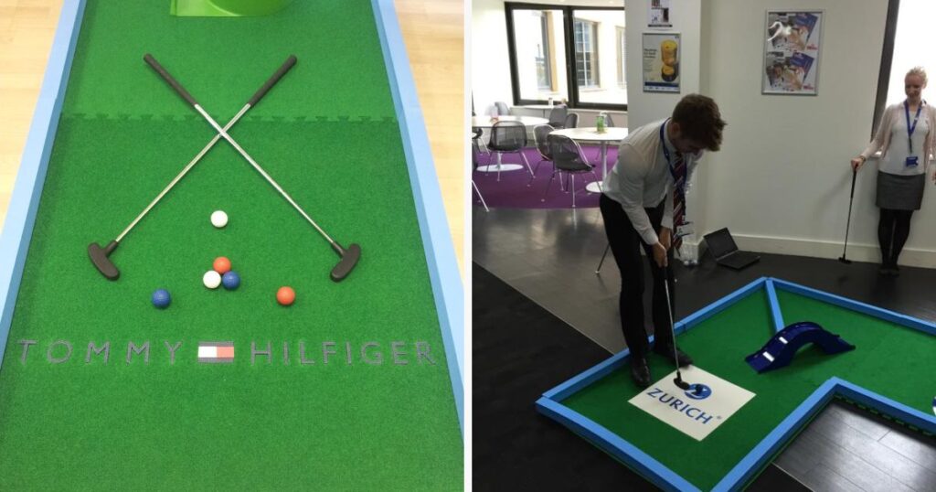 Branded minigolf hire for corporate events