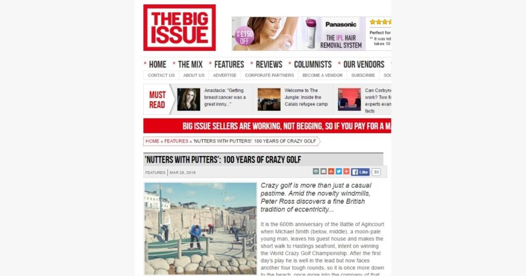 The Big Issue features British minigolf