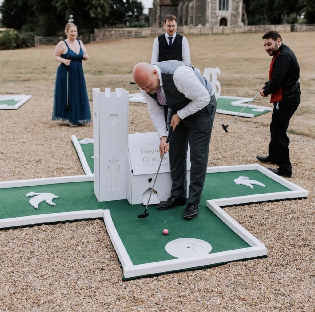 Wedding Mini golf is ideal for guests to get to know one another 