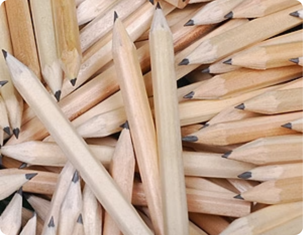 multiple half sized wooden pencils